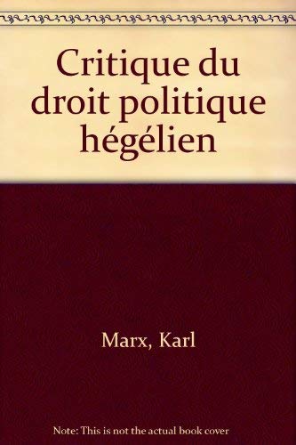 Critique du droit politique hégélien