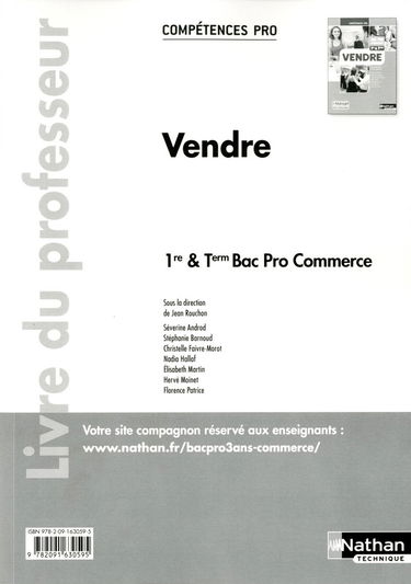 Vendre - 1re/ Term Bac Pro Commerce