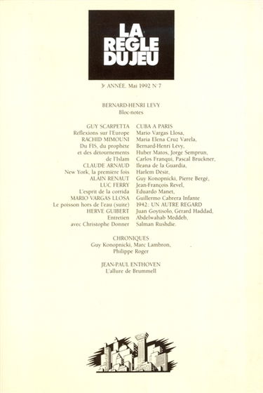 Règle du jeu (La), n° 7. 1492, un autre regard : suite