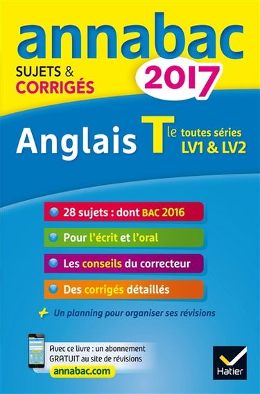 Anglais terminale toutes séries, LV1 & LV2 : 2017