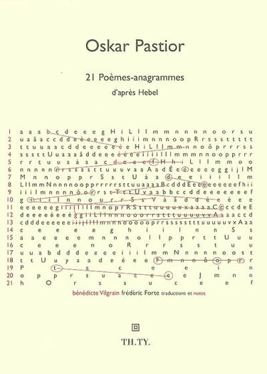 21 poèmes anagrammes d'après Hebel