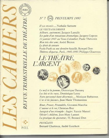 Cahiers de la Comédie-Française 7 (Tome 7)