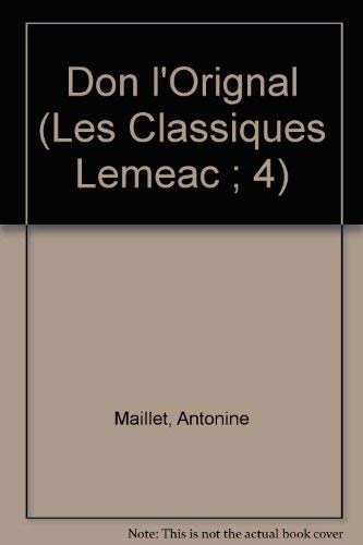 Couverture de DON L'ORIGINAL par Antonine Maillet