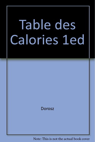 Table des Calories 1ed