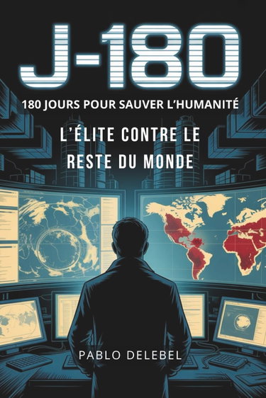 Couverture de J-180 : L'Élite contre le reste du monde - Thriller suspense géopolitique: 180 jours pour sauver l'humanité. Thriller géopolitique français - Suspense ... contre la montre - Fiction d'anticipation