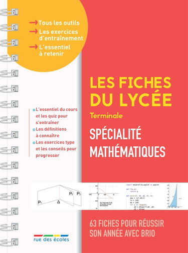 Couverture de Spécialité mathématiques terminale : 63 fiches pour réussir son année avec brio par Collectif