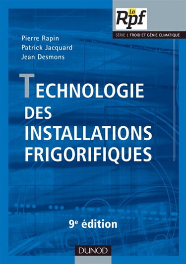 Couverture de Technologie des installations frigorifiques