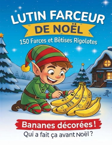 Couverture de Lutin Farceur de Noël: 150 Farces et Bêtises Rigolotes – Le Grand Livre des Idées avec Checklist & Photos Personnelles