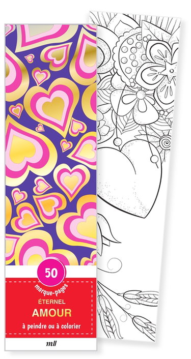 Couverture de Amour : 50 marque-pages à peindre ou à colorier