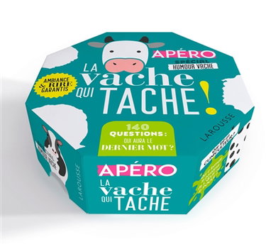 Couverture de Apéro la vache qui tache ! : spécial humour vache : 140 questions, qui aura le dernier mot ?