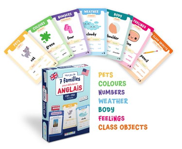 Mon jeu de 7 familles pour débuter en anglais : CE1-CE2