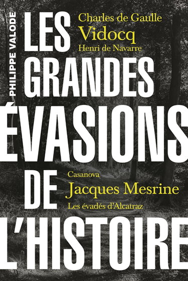 Couverture de Les grandes évasions de l'histoire : Charles de Gaulle, Vidocq, Henri de Navarre, Casanova, Jacques Mesrine, les évadés d'Alcatraz