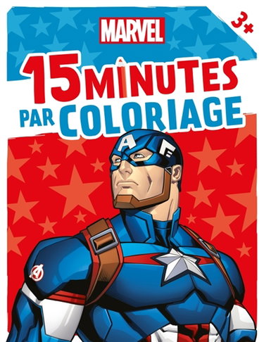 Couverture de CAPTAIN AMERICA : 15 Minutes par Coloriage (dès 3 ans) : MARVEL