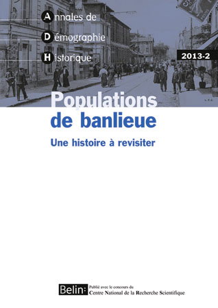 Couverture de Annales de démographie historique, n° 2013-2. Populations de banlieue : une histoire à revisiter