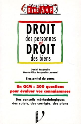 Couverture de Droit des personnes et droit des biens