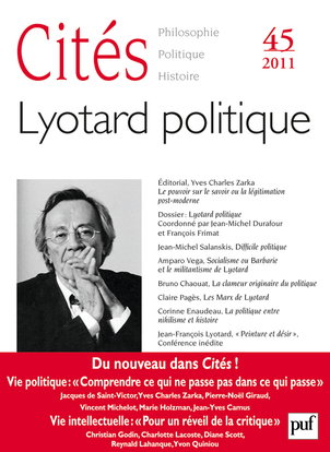 Cités, n° 45. Lyotard politique