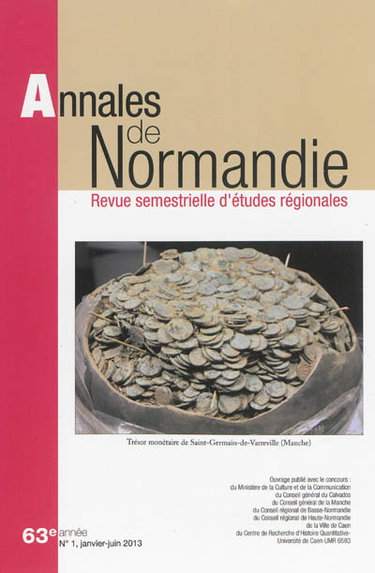 Couverture de Annales de Normandie, n° 1 (2013) par Collectif