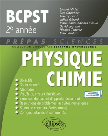 Couverture de Physique chimie BCPST 2e année : nouveaux programmes !
