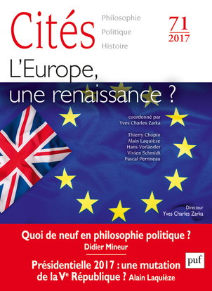 Couverture de Cités, n° 71. L'Europe, une renaissance ? par Yves Charles Zarka