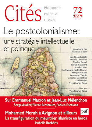 Couverture de Cités, n° 72. Le postcolonialisme : une stratégie intellectuelle et politique par Christian Godin