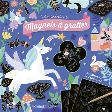 Couverture de Magnets à gratter : licornes et féeries par Sandrine Monnier