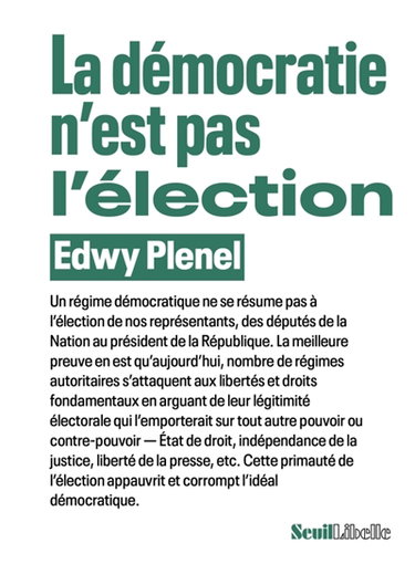 Couverture de La démocratie n'est pas l'élection