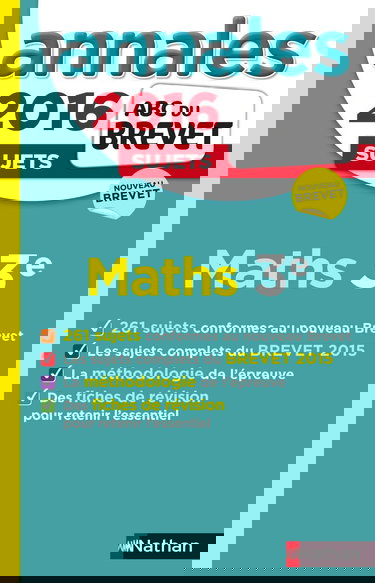 Annales ABC du BREVET 2016 Maths 3e