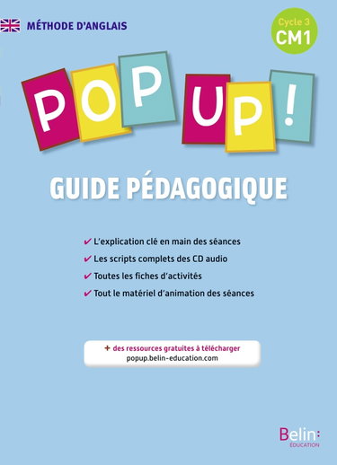 Couverture de POP UP ! CM1 - Guide pédagogique: Edition 2015