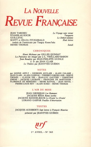 La Nouvelle Revue Française