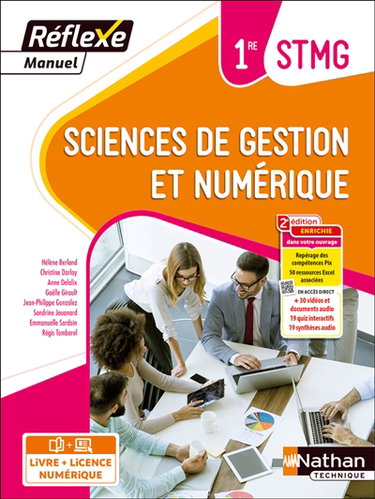 Couverture de Sciences de gestion et numérique 1re STMG : livre + licence élève