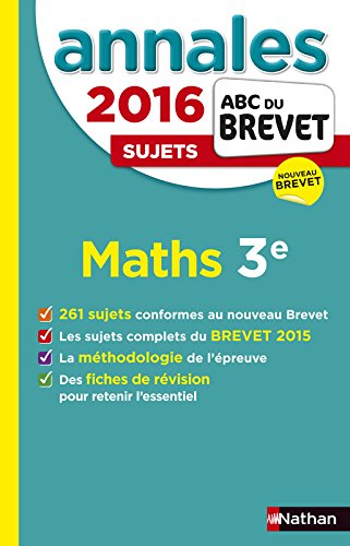 Maths 3e : brevet 2016