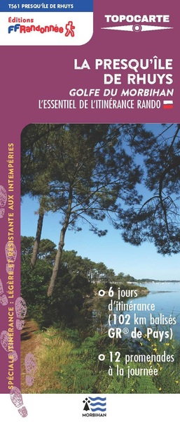 Couverture de La presqu'île de Rhuys, golfe du Morbihan : l'essentiel de l'itinérance rando : 6 jours d'itinérance (102 km balisés GR de pays), 12 promenades à la journée par Collectif