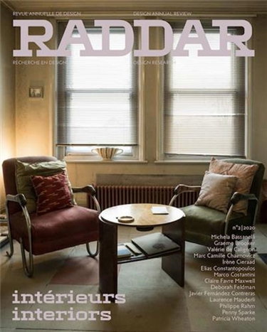 Couverture de Raddar : revue annuelle de design = design annual review, n° 2. Intérieurs. interiors