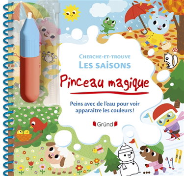 Couverture de Les saisons : cherche-et-trouve : peins avec de l'eau pour voir apparaître les couleurs !