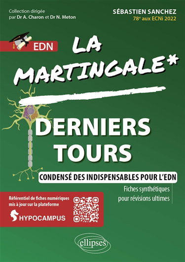 Couverture de La martingale. Derniers tours : condensé des indispensables pour l'EDN : fiches synthétiques pour révisions ultimes