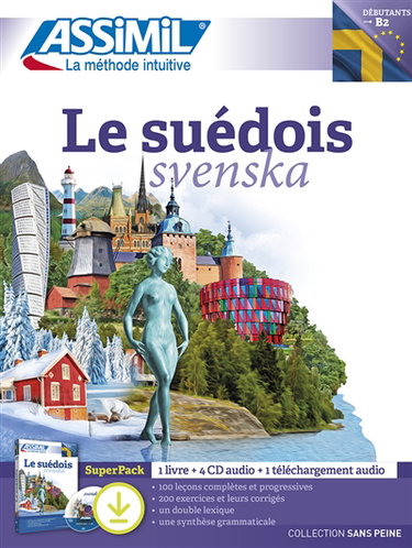 Couverture de Le suédois, débutants-B2 : super pack : 1 livre + 4 CD audio + 1 téléchargement audio
