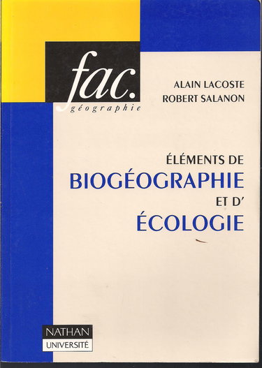 Eléments de biogéographie et d'écologie