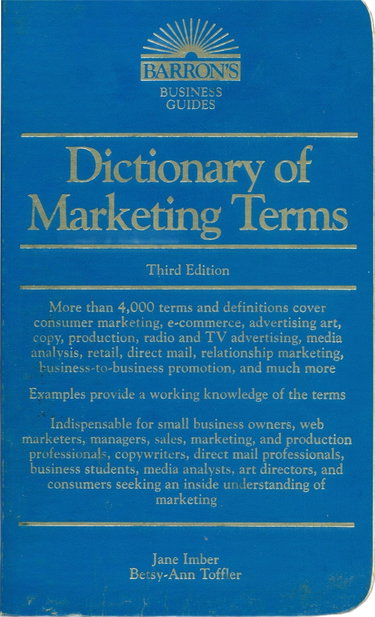 Couverture de Dictionary of Marketing Terms