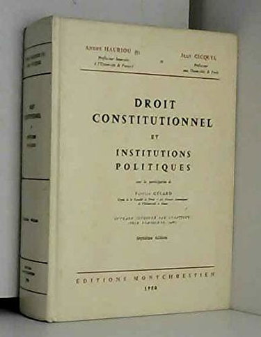 Couverture de Droit constitutionnnel et institutions politiques
