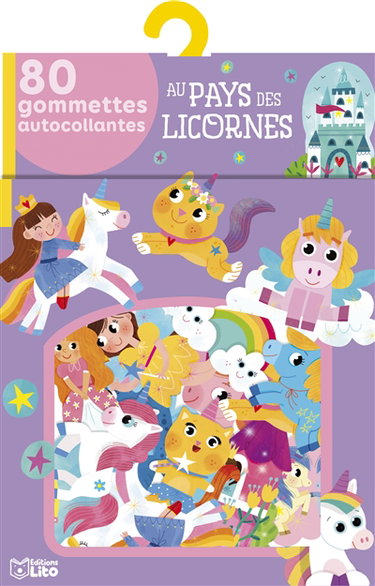 Couverture de Au pays des licornes : 80 gommettes autocollantes