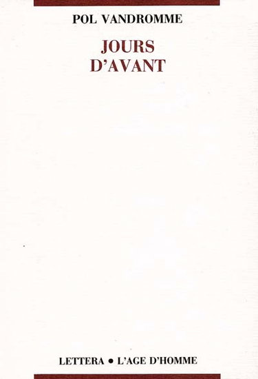 Couverture de Jours d'avant