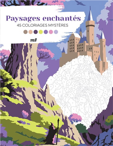 Couverture de Paysages enchantés : 45 coloriages mystères