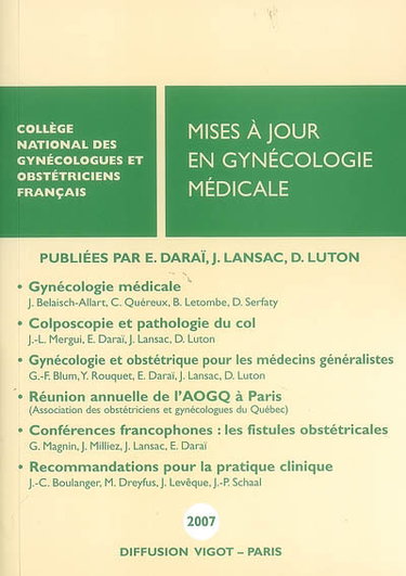 Couverture de Mises à jour en gynécologie médicale 2007 : 31es journées nationales, Paris, 2007