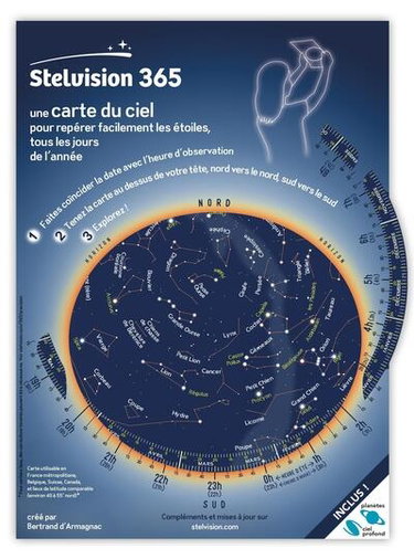 Couverture de Stelvision 365 : une carte du ciel pour repérer facilement les étoiles, tous les jours de l'année