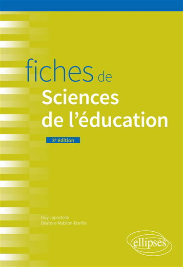 Couverture de Fiches de sciences de l'éducation