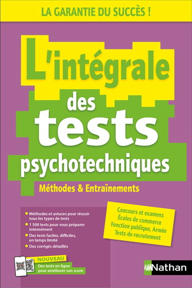Couverture de L'intégrale des tests psychotechniques : méthodes & entraînements : concours, examens, entretiens d'embauche