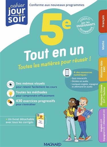 Couverture de Tout en un, 5e : toutes les matières pour réussir ! par Laurence de Vismes-Mokrani