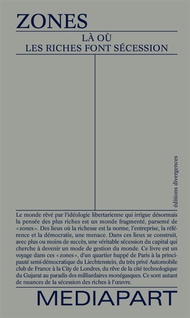 Couverture de Zones : là où les riches font sécession
