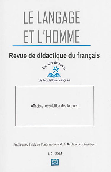 Couverture de Langage et l'homme (Le), n° 2 (2015). Affects et acquisition des langues