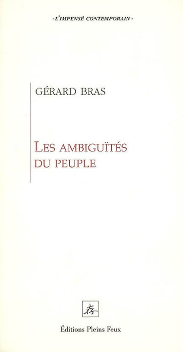 Couverture de Les ambiguïtés du peuple